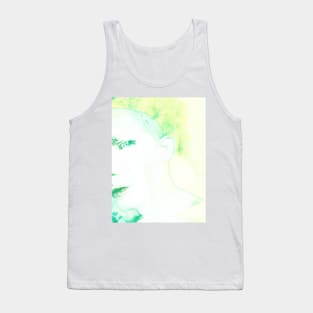 Portrait, digital collage and special processing. Face glimpse.Very beautiful guy. Very soft. Bright, aquamarine. Tank Top